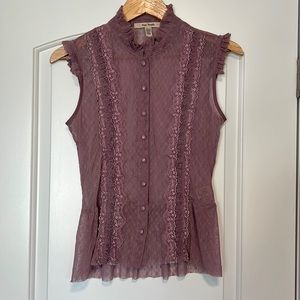 Lavender Free People lace top